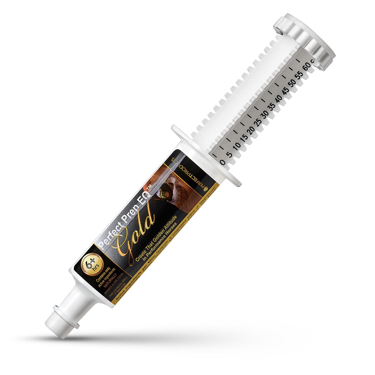 Pâte orale Perfect Prep EQ Gold: seringue prête à l’emploi pour calmer lors d’un événement.