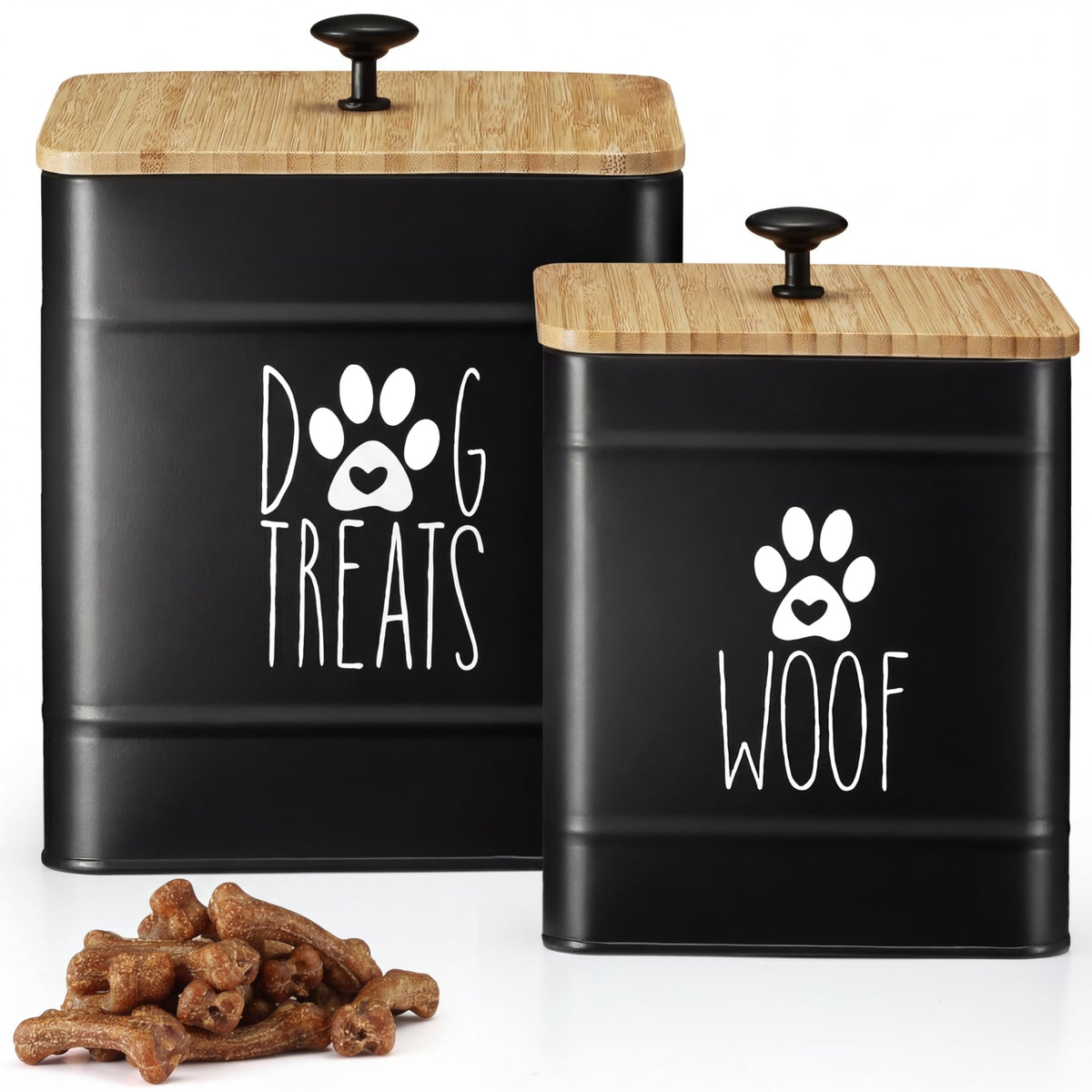 Perfnique ensemble bocaux pour friandises chien sur le comptoir