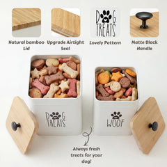 Design champêtre PERFNIQUE, bocaux élégants pour biscuits chien sur comptoir