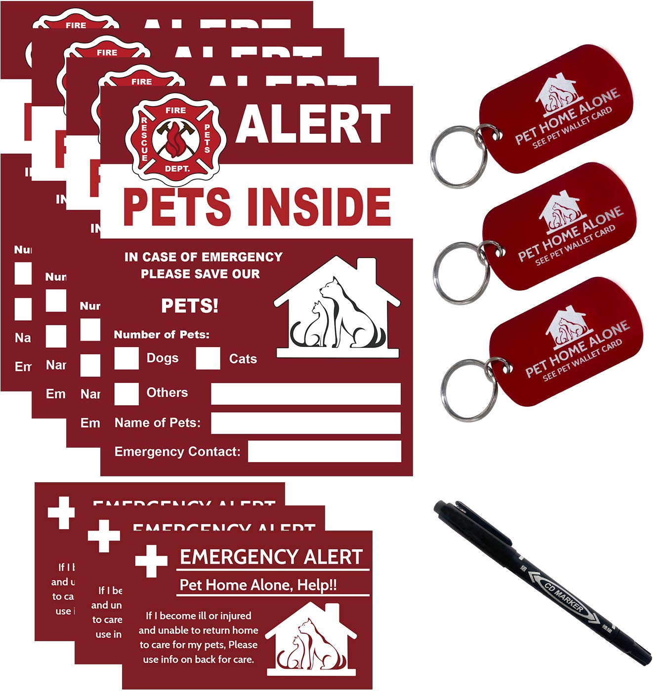 Sticker Periflowin alerte animaux intérieur – lisible par les secours en urgence
