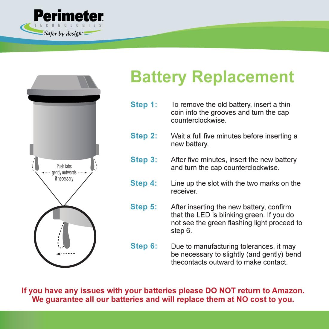 Batterie lithium haute densité Perimeter Technologies, légère et efficace pour collier.