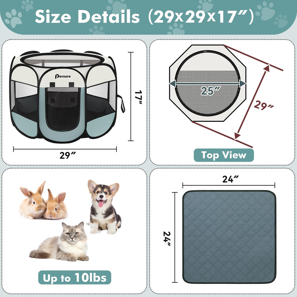Persure parc chien chat nettoyage facile et tapis lavable.