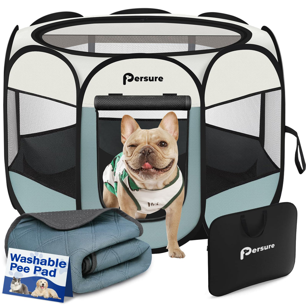 Persure parc chien chat respirant, 8 panneaux pour sécurité et confort.