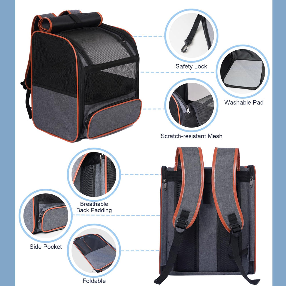 Pesen sac-porteur-chat mailles trois côtés, ventilation optimale.