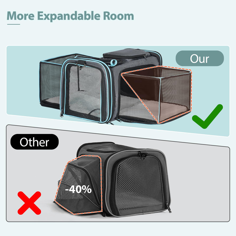 Pesen transporteur en mesh respirant assure une aération constante pour votre animal.