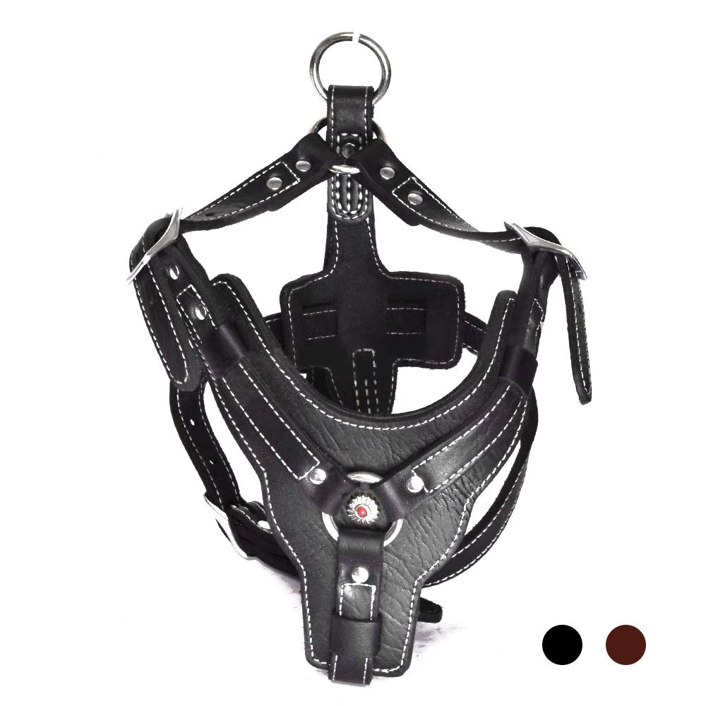 Harnais PESHOUCO en cuir doux pour chien, confort et sécurité.