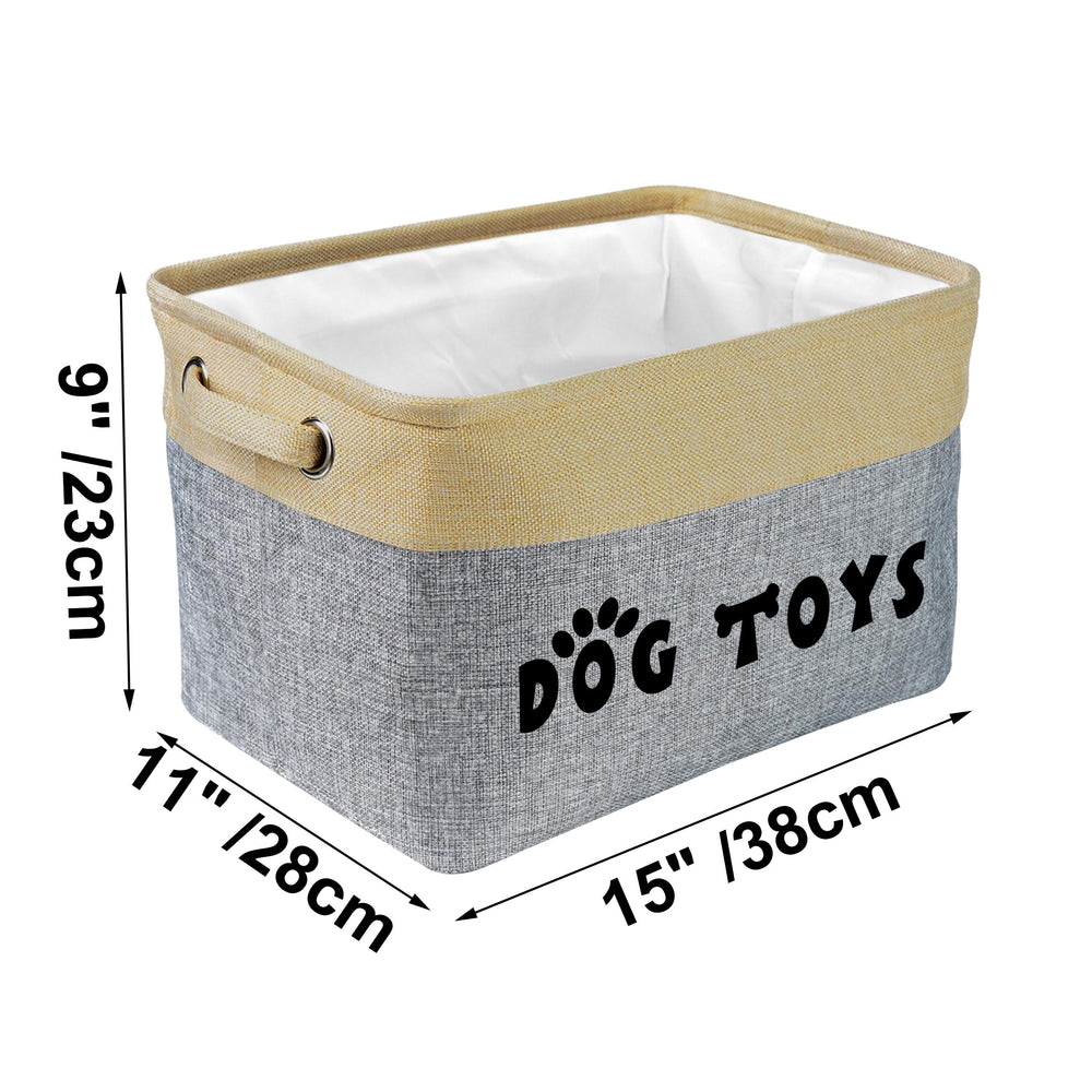 PET ARTIST Panier-jouets-chien-gris-materiau-durable – Matière résistante et durable.