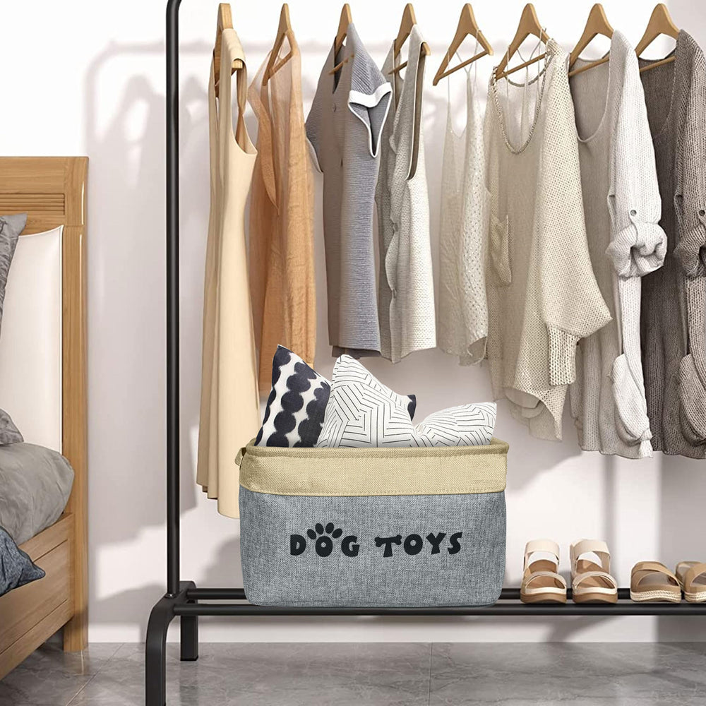 PET ARTIST Panier-jouets-chien-gris-multi-usage – Idéal pour accessoires, manteaux et laisses.