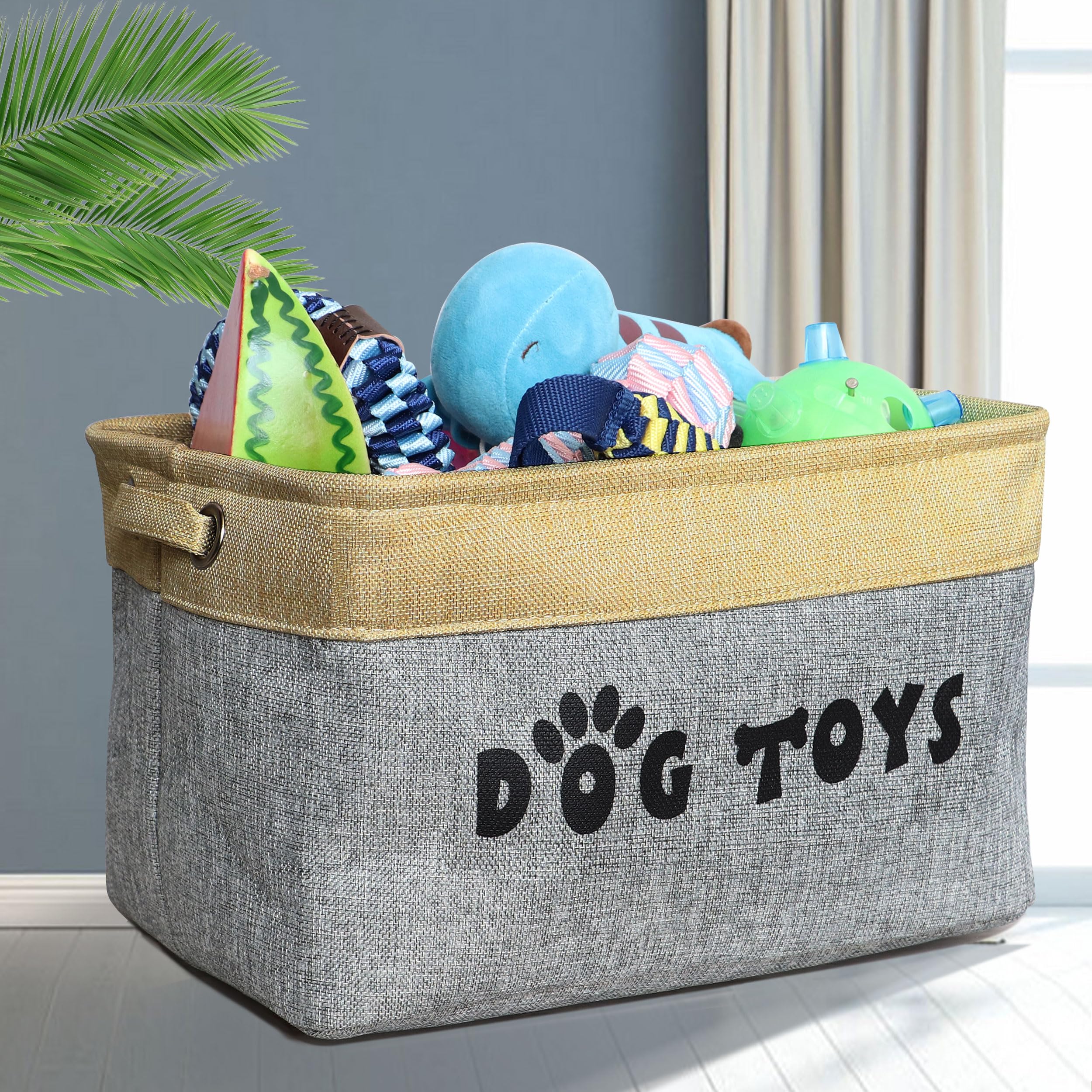 PET ARTIST Panier-jouets-chien-gris-pliable – Panier pliable pour ranger les jouets.