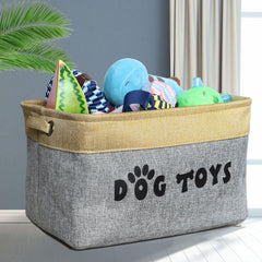 PET ARTIST Panier-jouets-chien-gris-pliable – Panier pliable pour ranger les jouets.