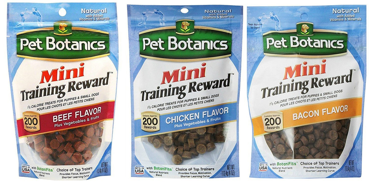Pet Botanics mini-entraînement boeuf: friandise idéale pour les séances répétitives.