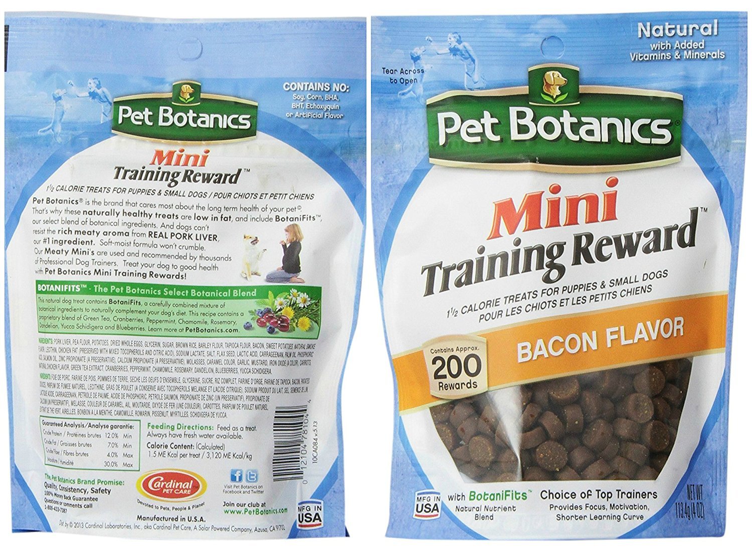 Pet Botanics mini-entraînement poulet: récompense savoureuse pendant l'entraînement.