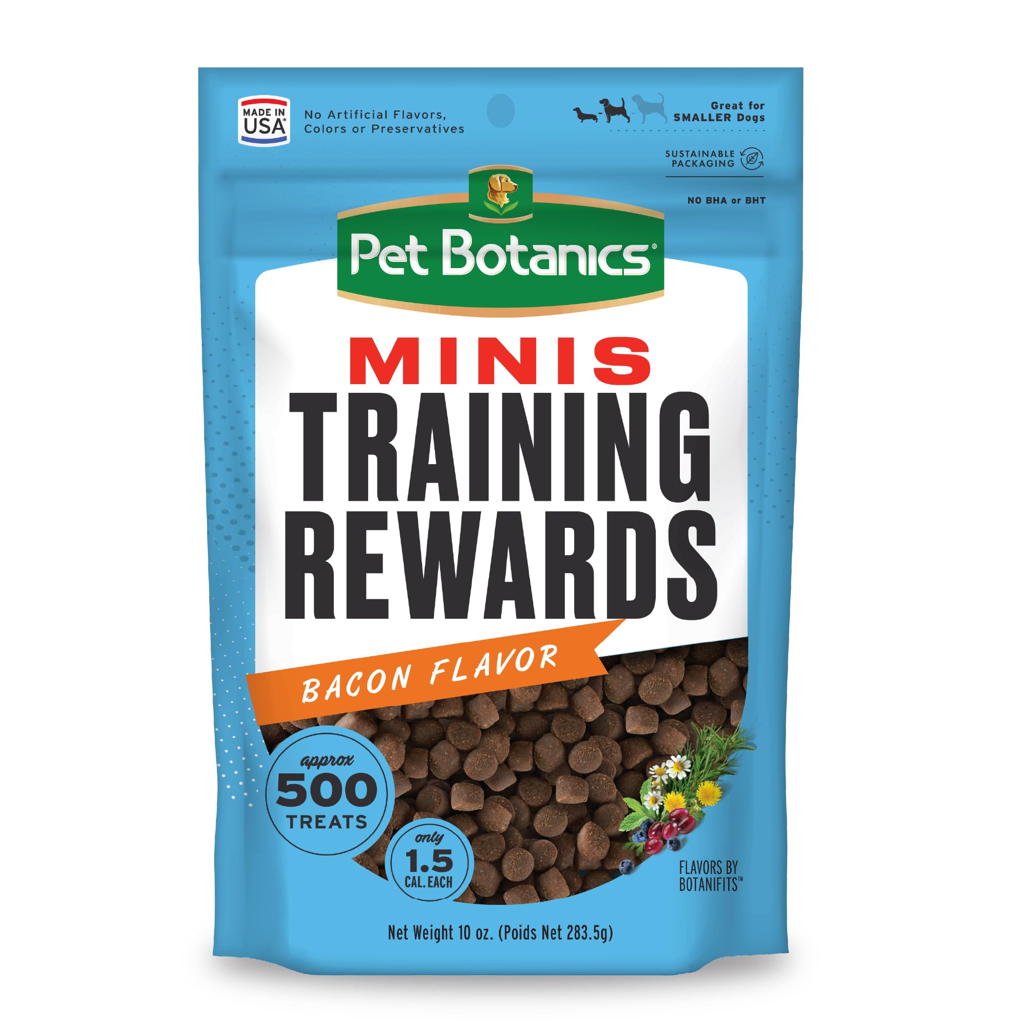 Pet Botanics sac-recompenses pour l'entrainement mini-bacon, friandise motivante.