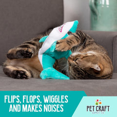 Pet Craft Supply Requin coloré et design ludique attire rapidement le chat.