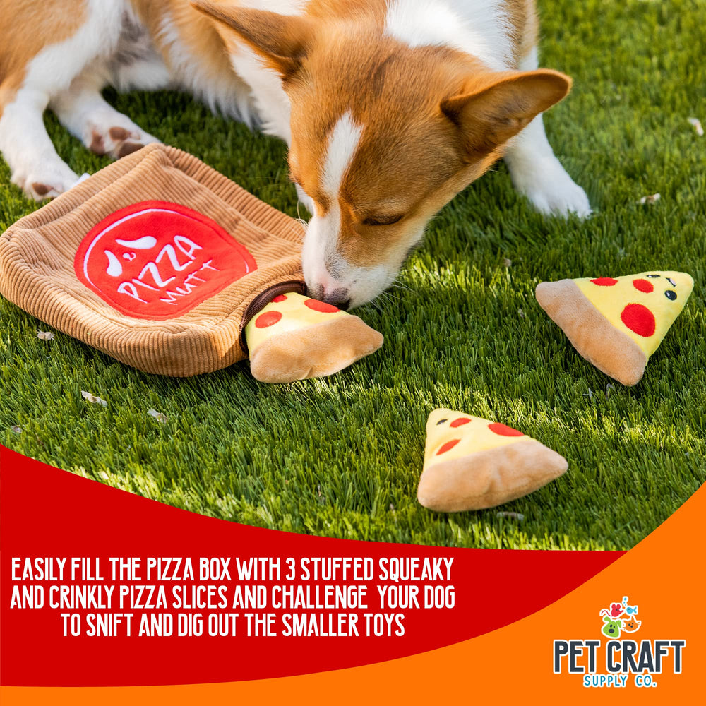 Jouets pizza tranches Pet Craft Supply, faciles à manipuler et amusants.