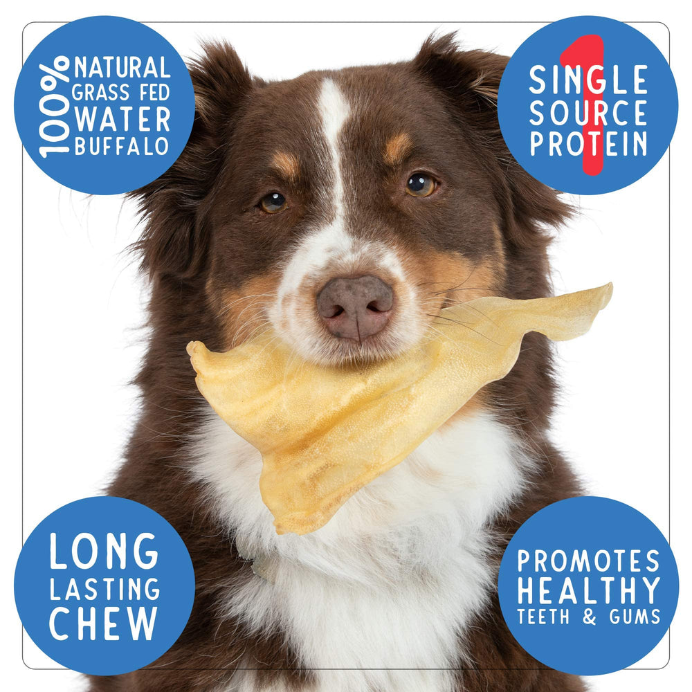 Texture naturelle des oreilles buffle d'eau Pet Craft Supply pour mastication.