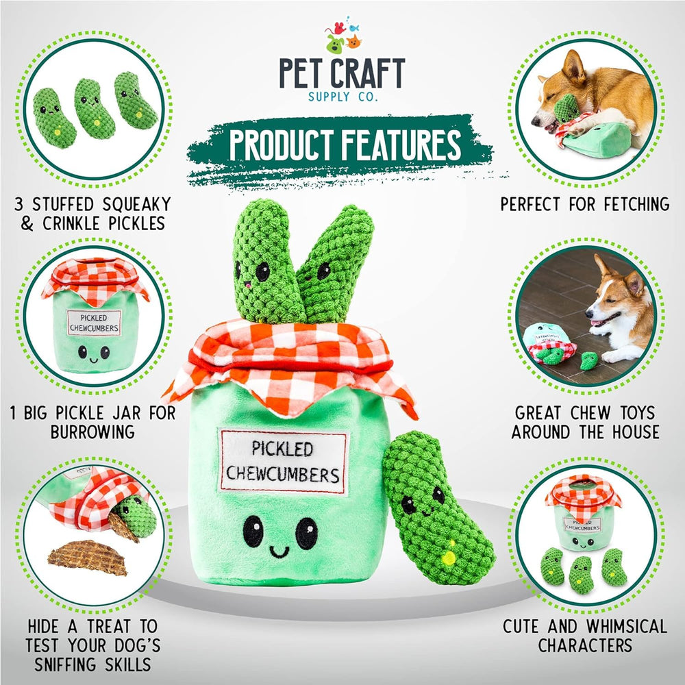 Le jouet Pet Craft Supply offre des sons de crissement pour capter l'attention du chien.