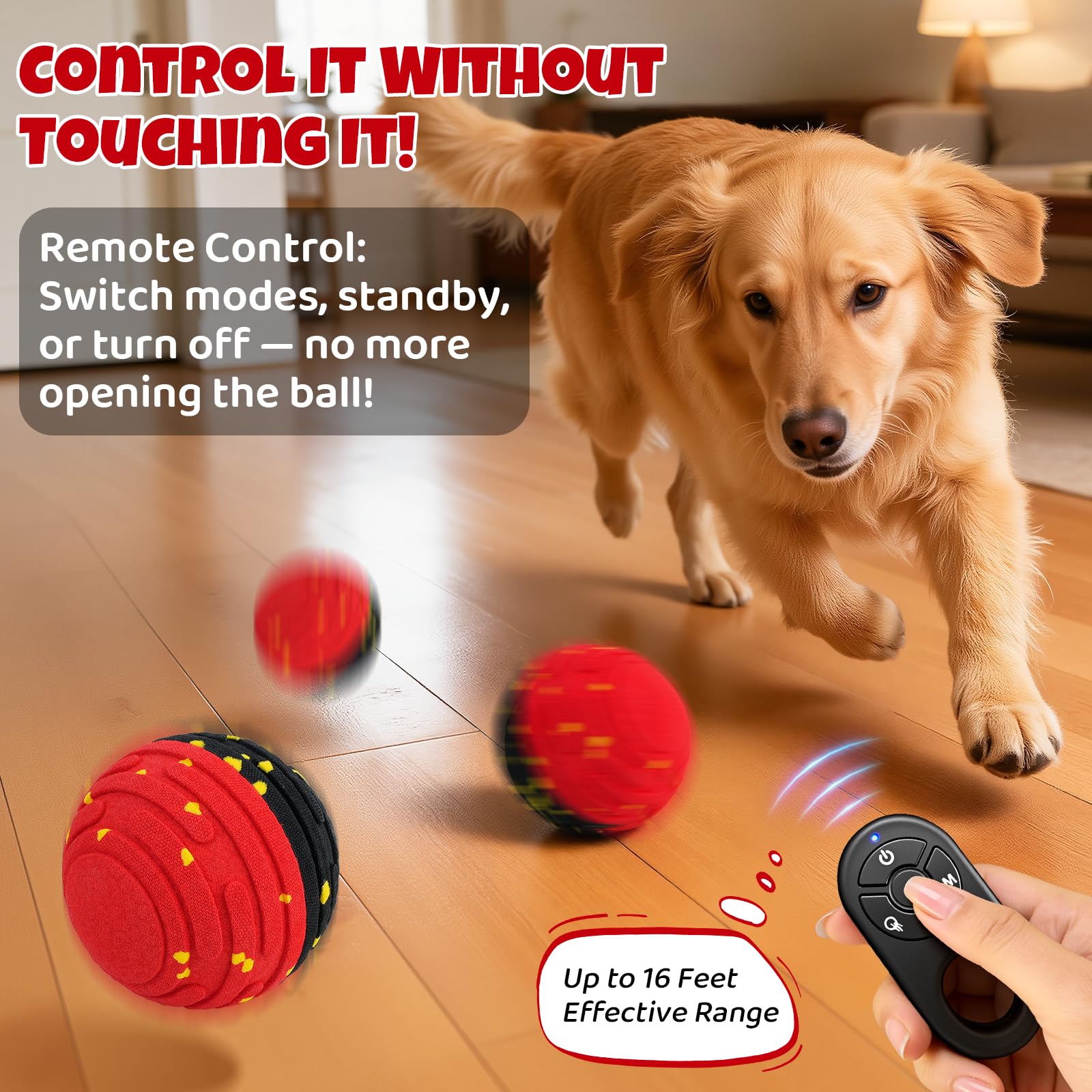 Boule Pet Deluxe à roulement automatique pour divertir votre chien sans effort.