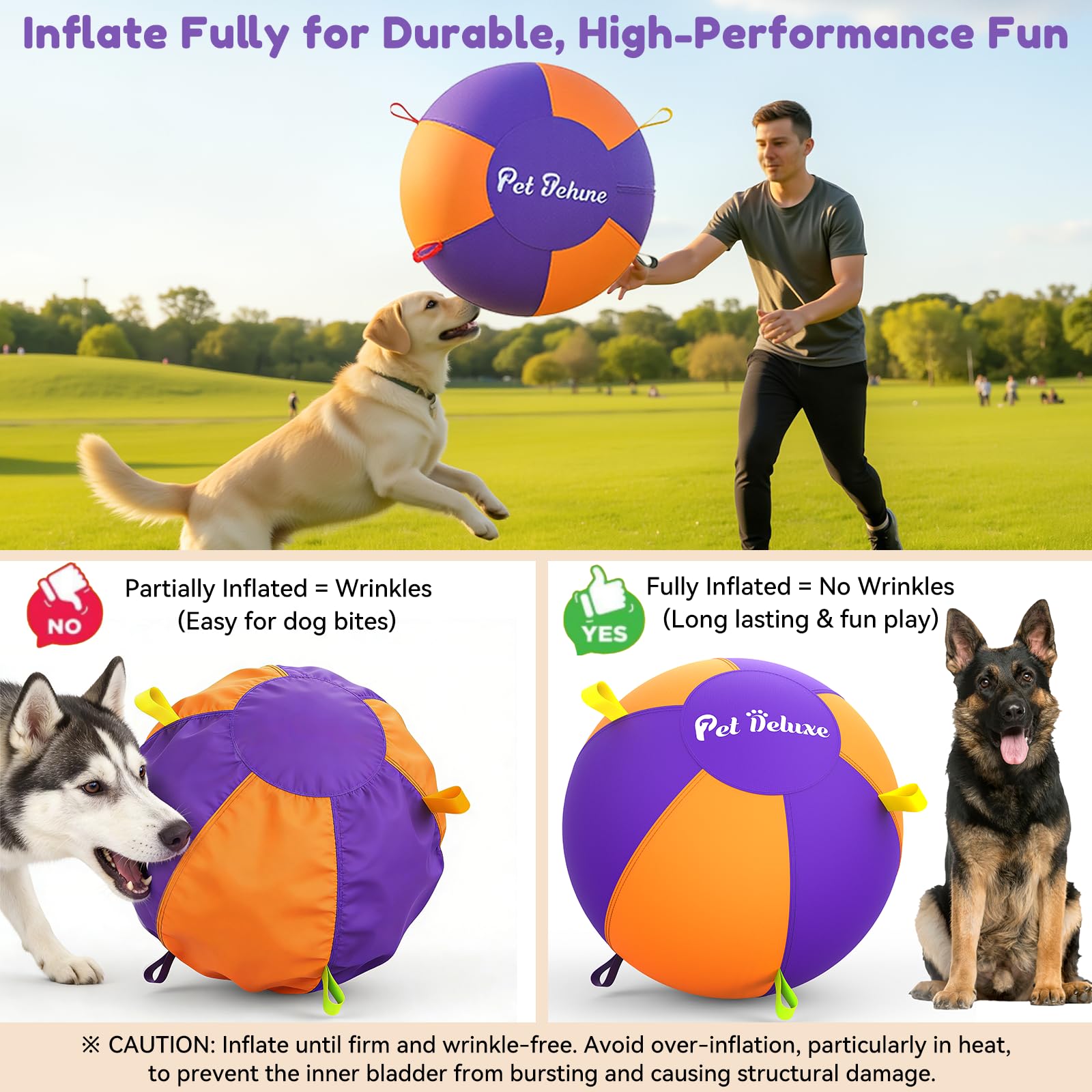 Pet Deluxe poignees-colorées-6 offrent une prise facile pour lancer et attraper.