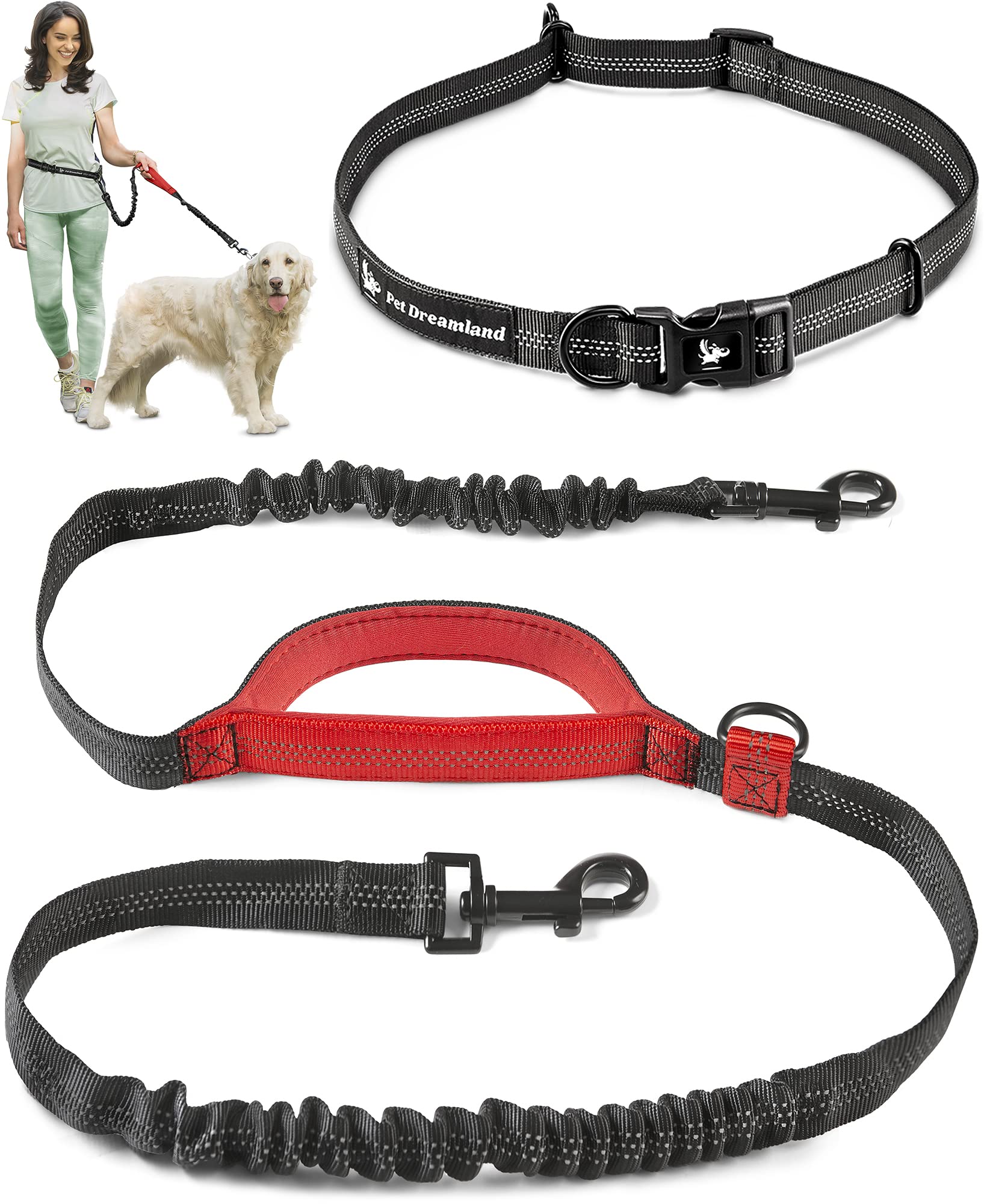 Pet Dreamland Laisse-main-libre-taille-grande pour courir avec votre chien.