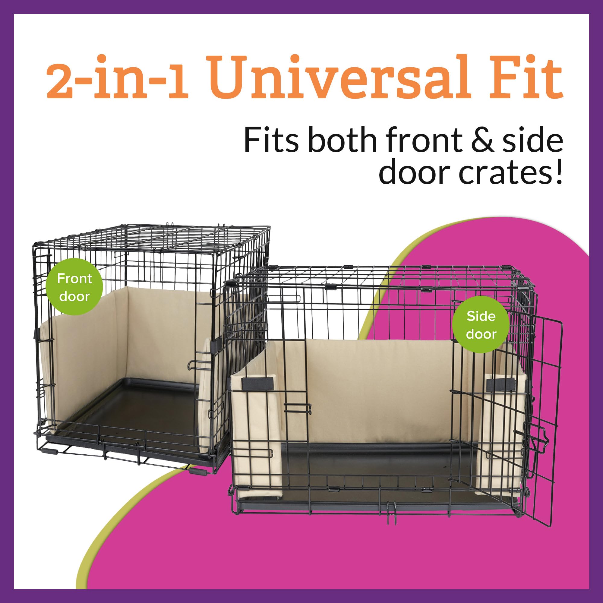 Pet Dreams Crate Bumper – attache auto-agrippante robuste facilitant l’installation rapide.