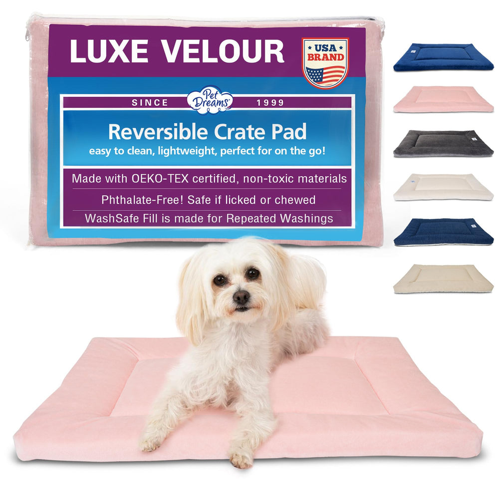 Tapis Pet Dreams rose 24 pouces pour caisse, confort et sécurité.
