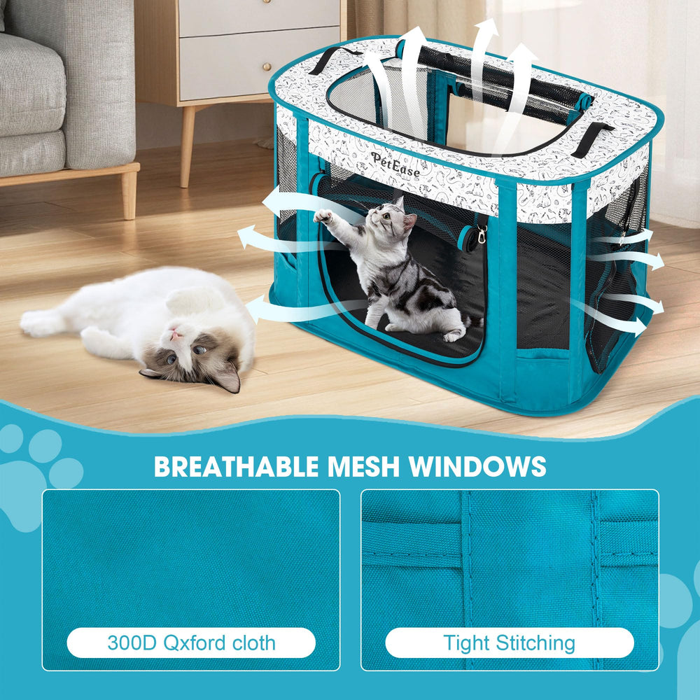 PetEase enclos chat litière séparée, base étanche pour un espace propre durable.