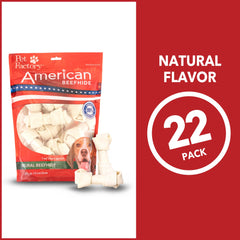 Pet Factory boeuf américain noeud 4-5 pouces: texture naturelle pour mâcher