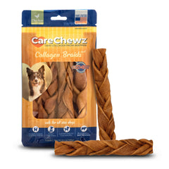 CareChewz bâton tressé collagène poulet, idéal pour l'hygiène dentaire.