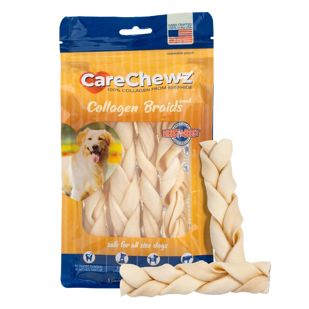 CareChewz Pet Factory : nattes collagène boeuf pour chien, soutien articulations.