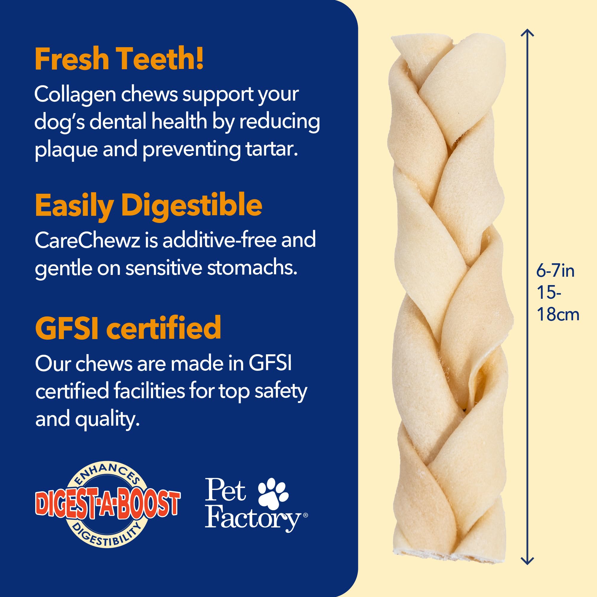 CareChewz Pet Factory : collagene boeuf, peau et pelage plus brillant.
