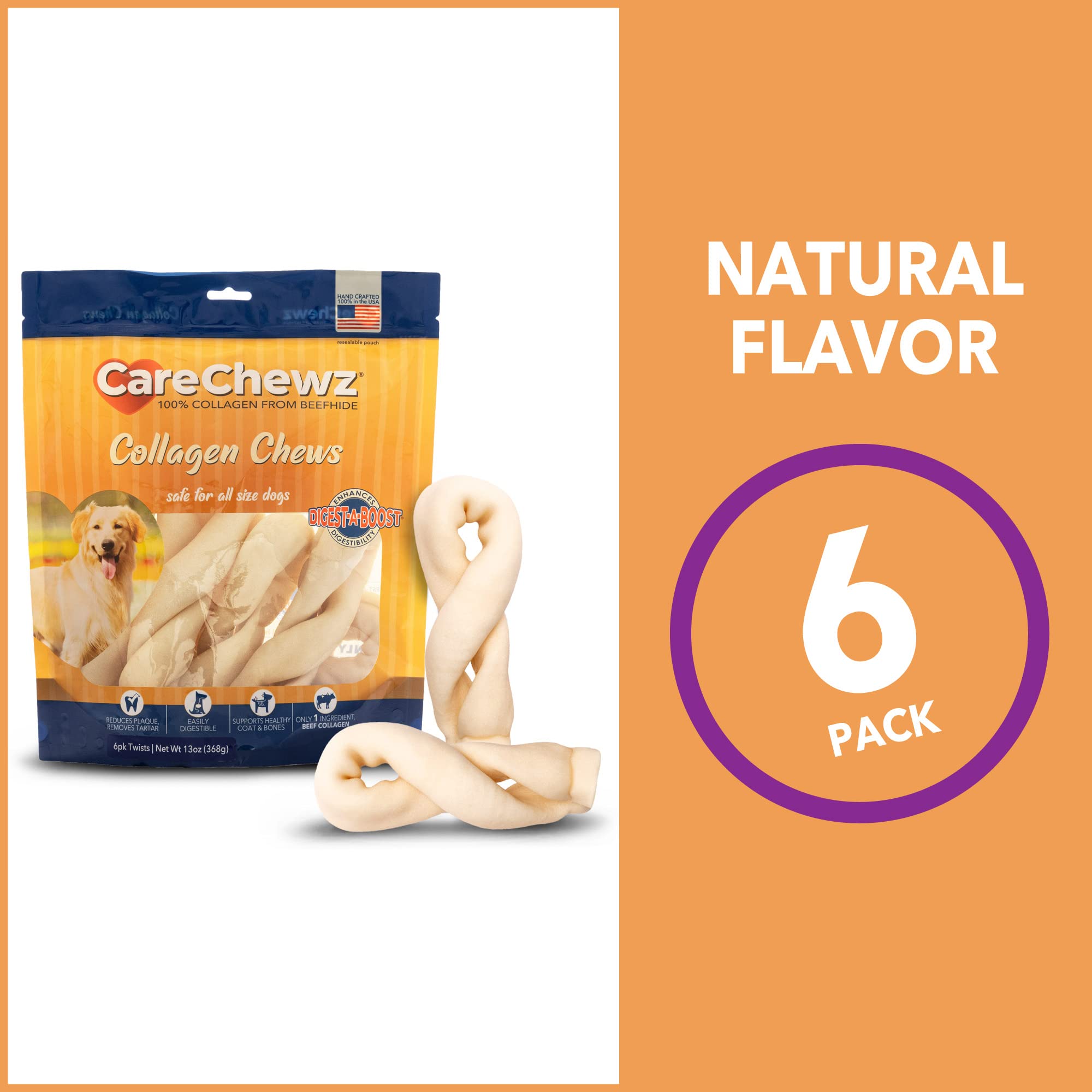 Friandise CareChewz, collagène issu du cuir de boeuf américain