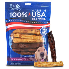 Rouleau chip bœuf Pet Factory 5 pouces, mastic durable pour chiens.