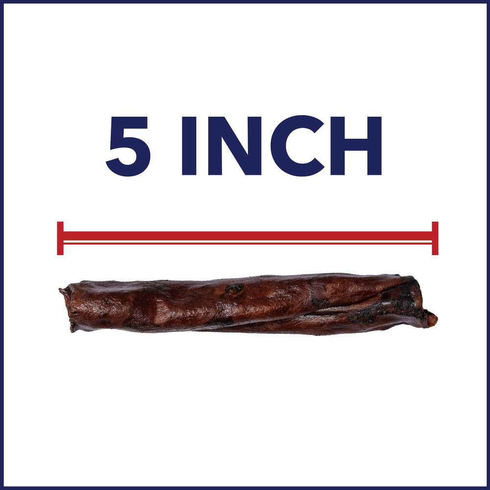 Rouleau chip bœuf dentaire Pet Factory 5 pouces, soutien potentiel à l’entretien buccal.
