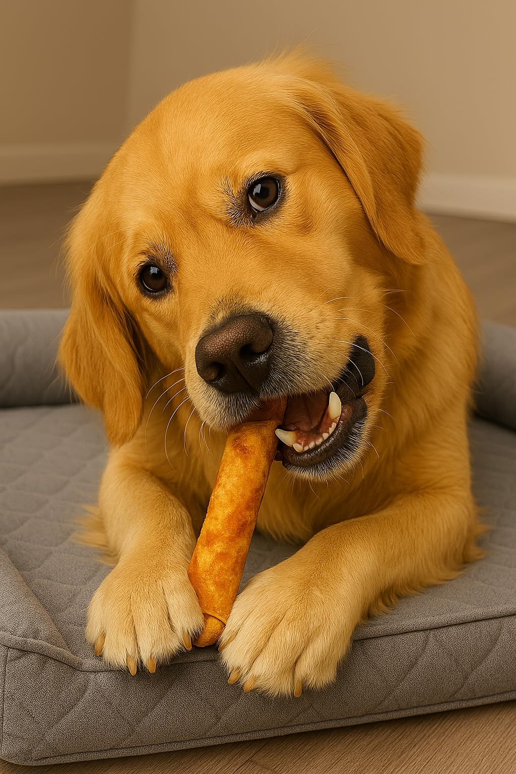 Rouleau chip poulet Pet Factory 5 pouces, snack savoureux pour chiens.