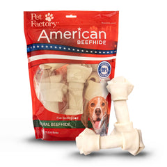 Pet Factory os-boeuf naturel 6-7 pouces en nœud, mastication durable pour chiens