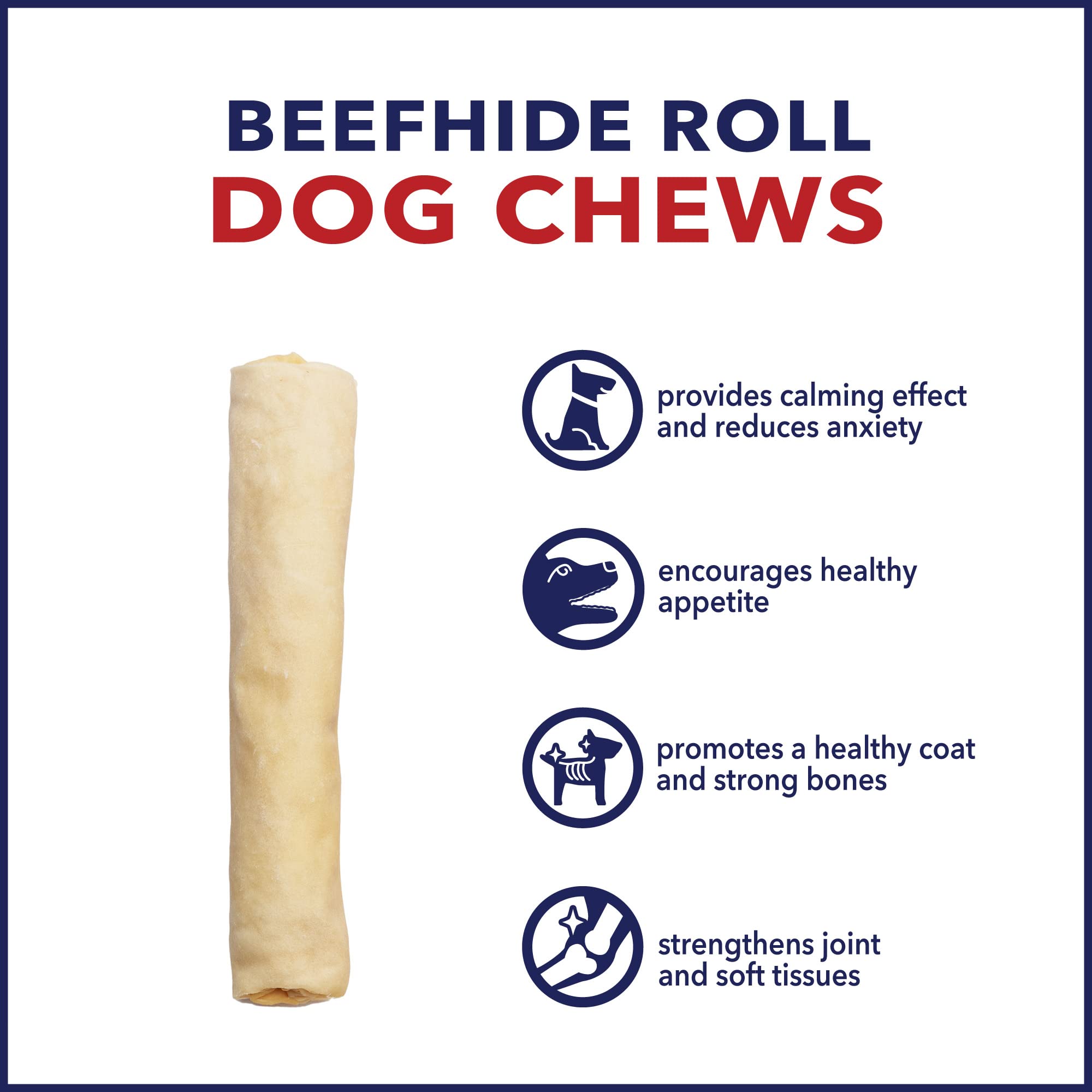 Rouleaux Beefhide Pet Factory durables, parfait pour un mâchage prolongé.