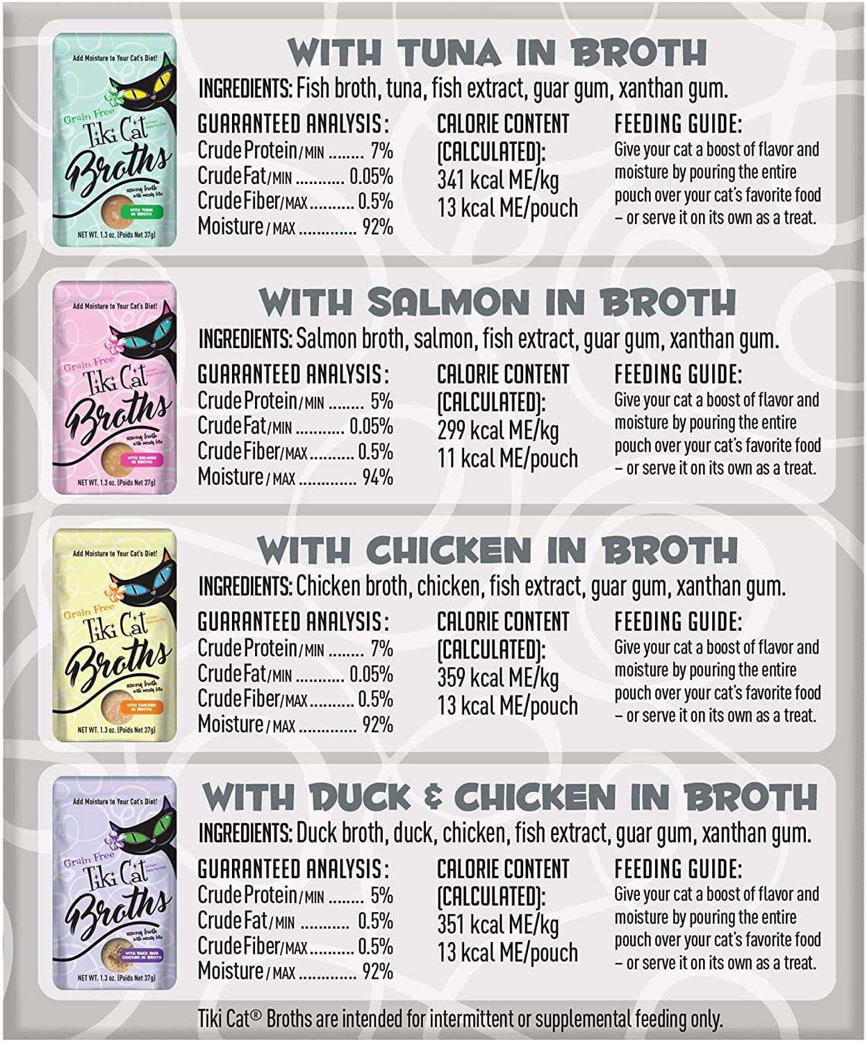 Bouillon Tiki Cat versé sur nourriture sèche, complément sans céréales.