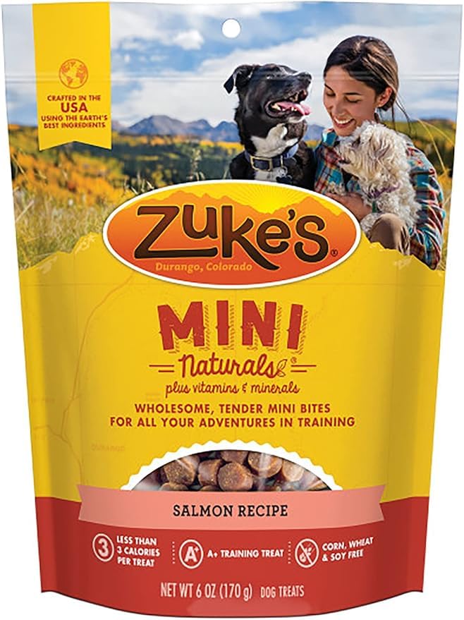 Pet Faves Zukes Mini Naturals beurre-de-cacahuete – friandise peu calorique pour l’entraînement.