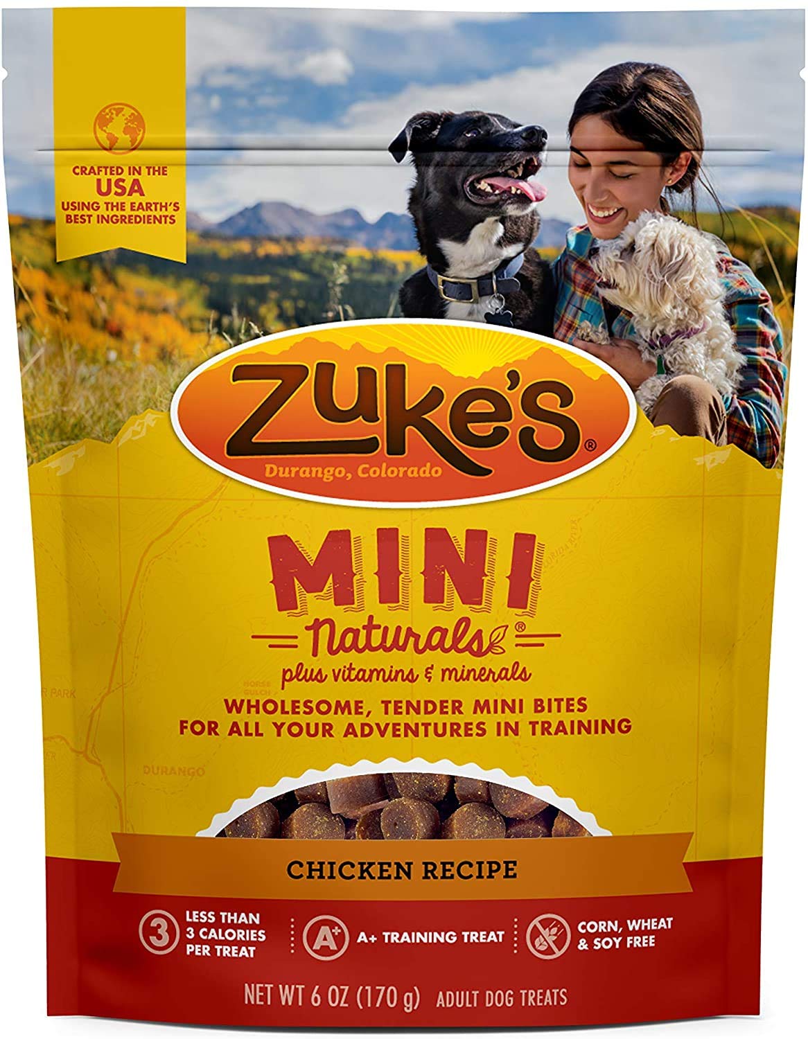 Pet Faves Zukes Mini Naturals boeuf – récompense légère pour les sessions de jeu.