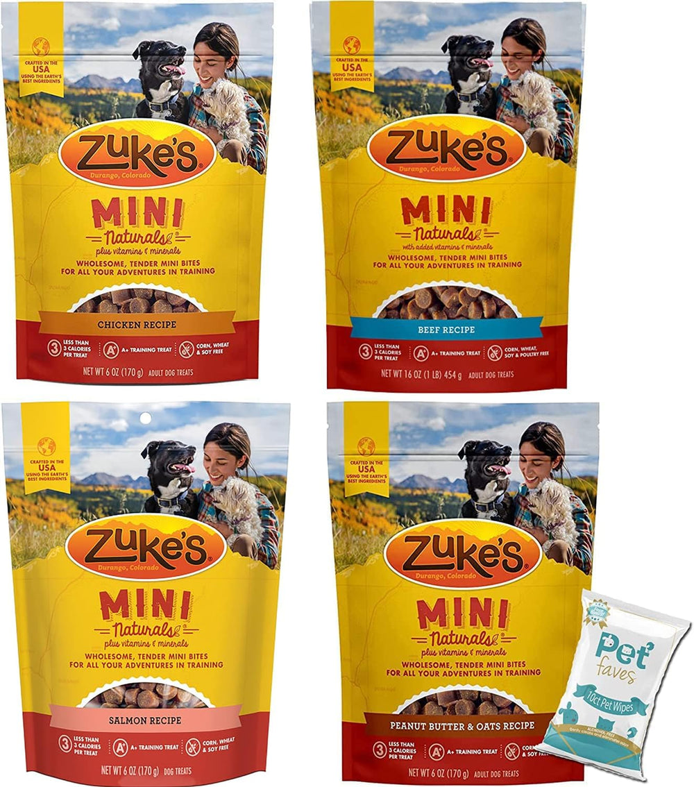 Pet Faves Zukes Mini Naturals poulet – bouchées tendres idéales pour l’entraînement.