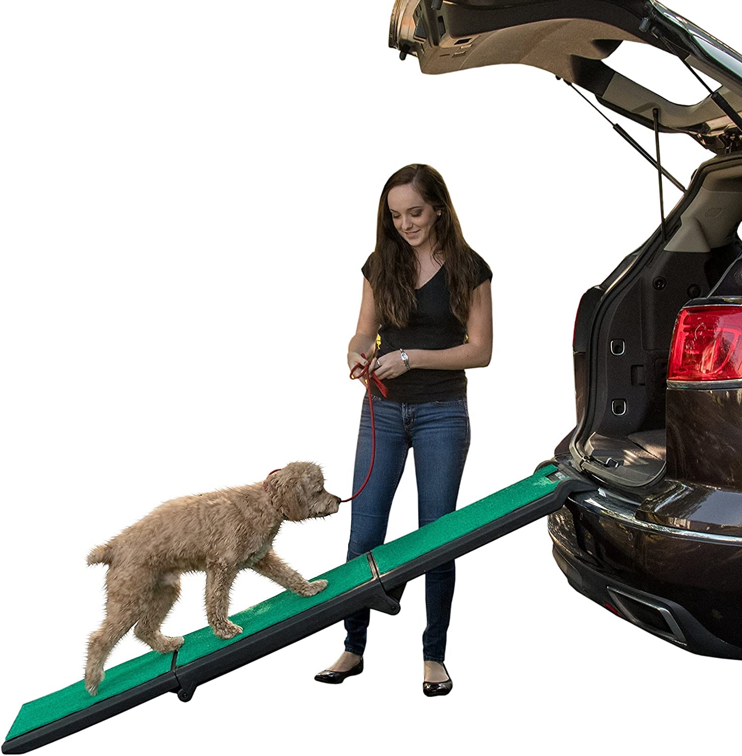 Pet Gear supertrax rampe avec tapis grip pour une adhérence accrue.
