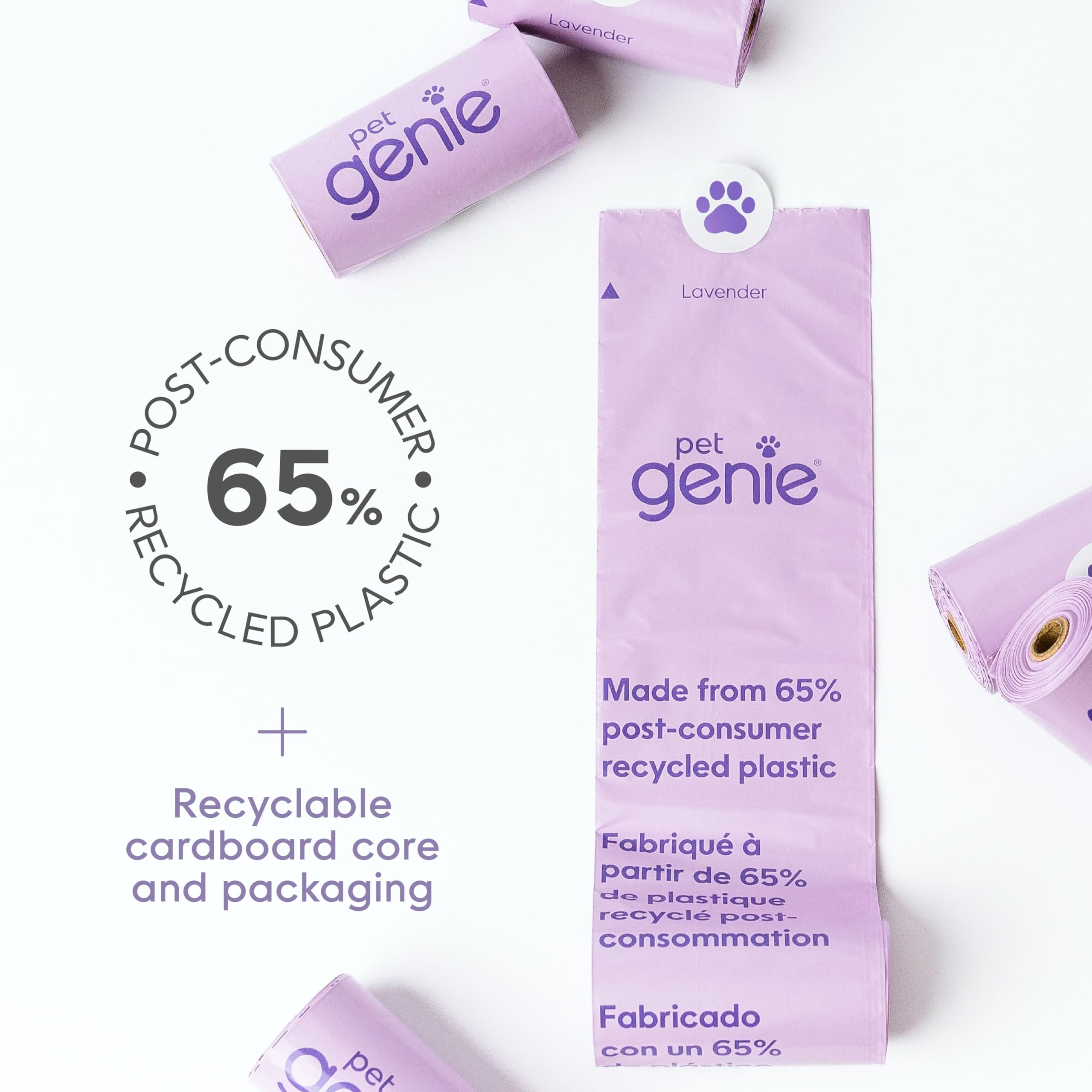 Pet Genie distributeur portable sacs-poubelle lavande, solution pratique en déplacement