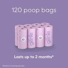 Pet Genie rouleaux sacs-poubelle lavande 120 sacs, pratique pour deux mois de sorties
