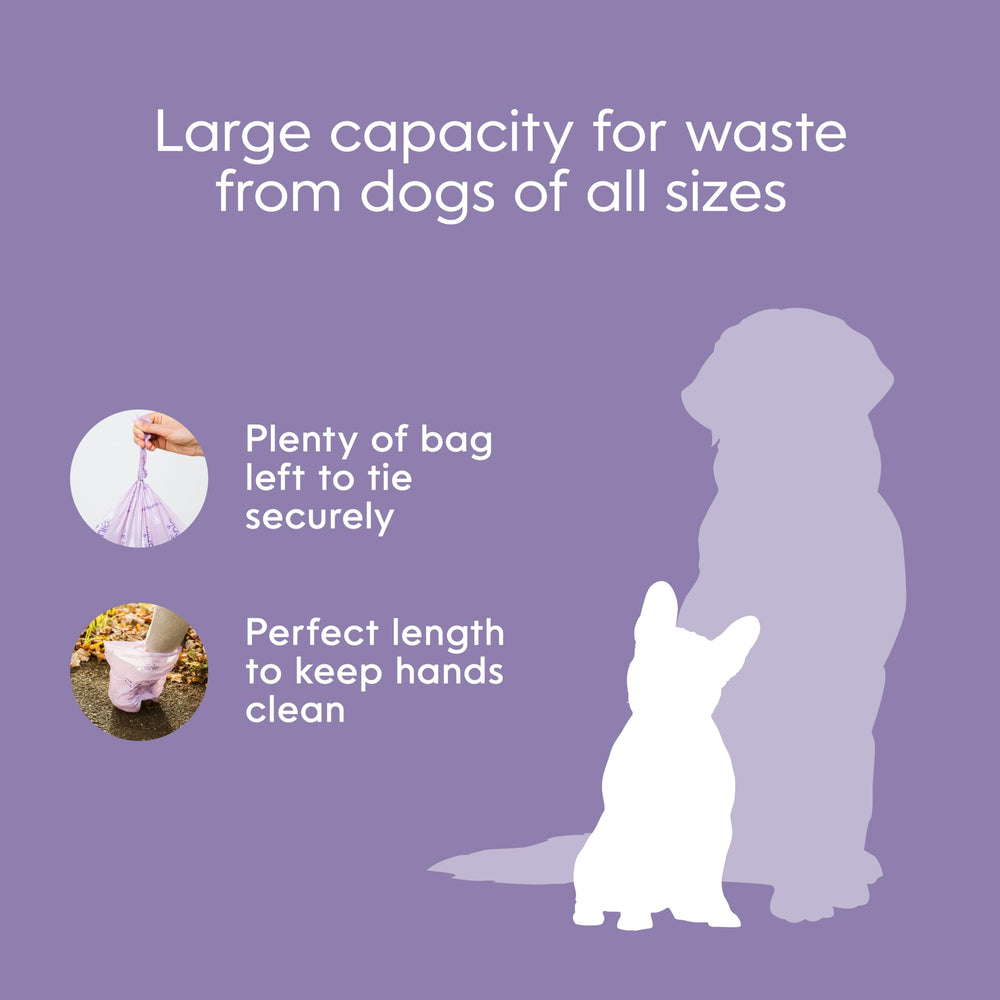 Pet Genie sacs-poubelle 65% recyclés lavande 9x13, durable et écoresponsable