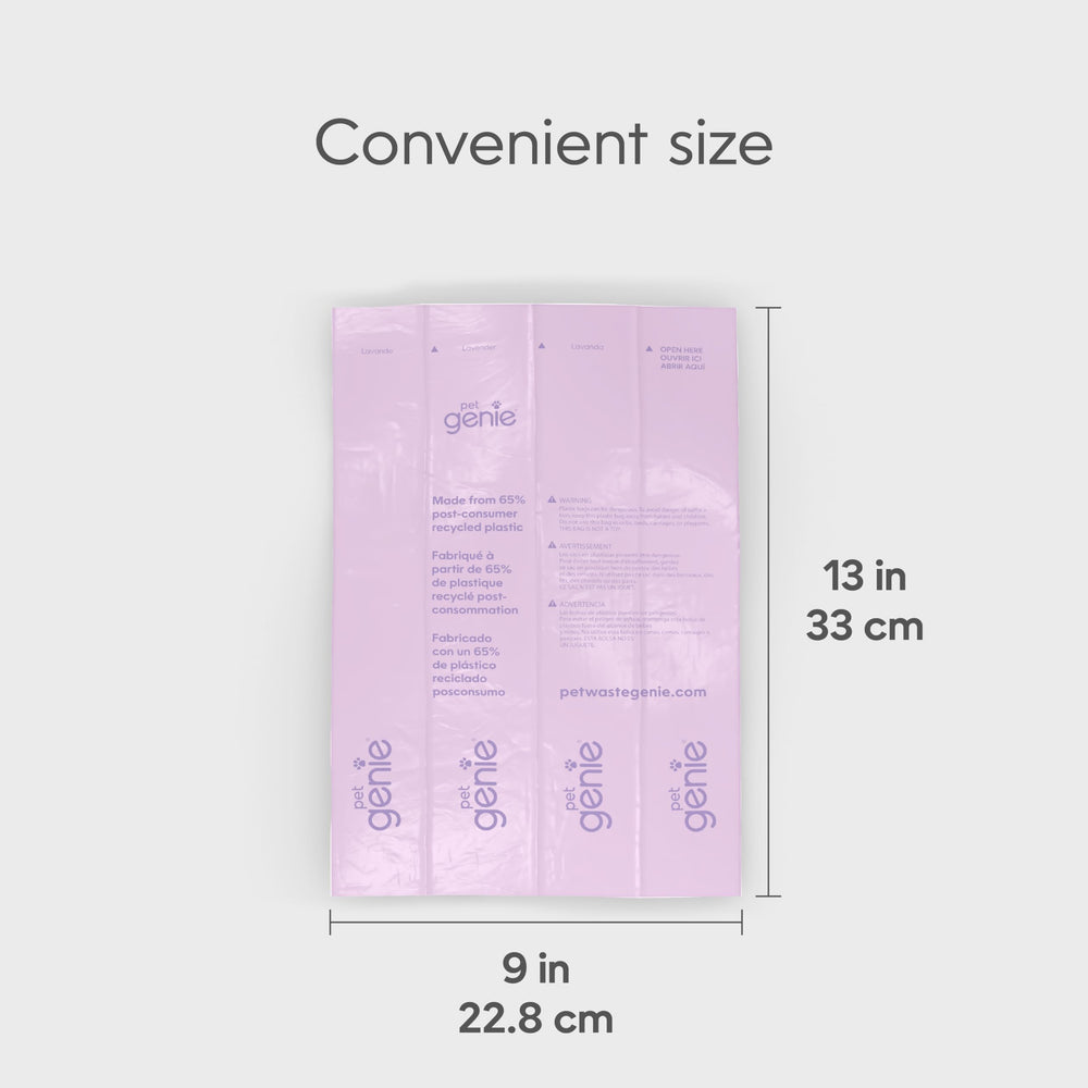 Pet Genie sacs-poubelle ouverture rapide lavande 9x13, nettoyage rapide