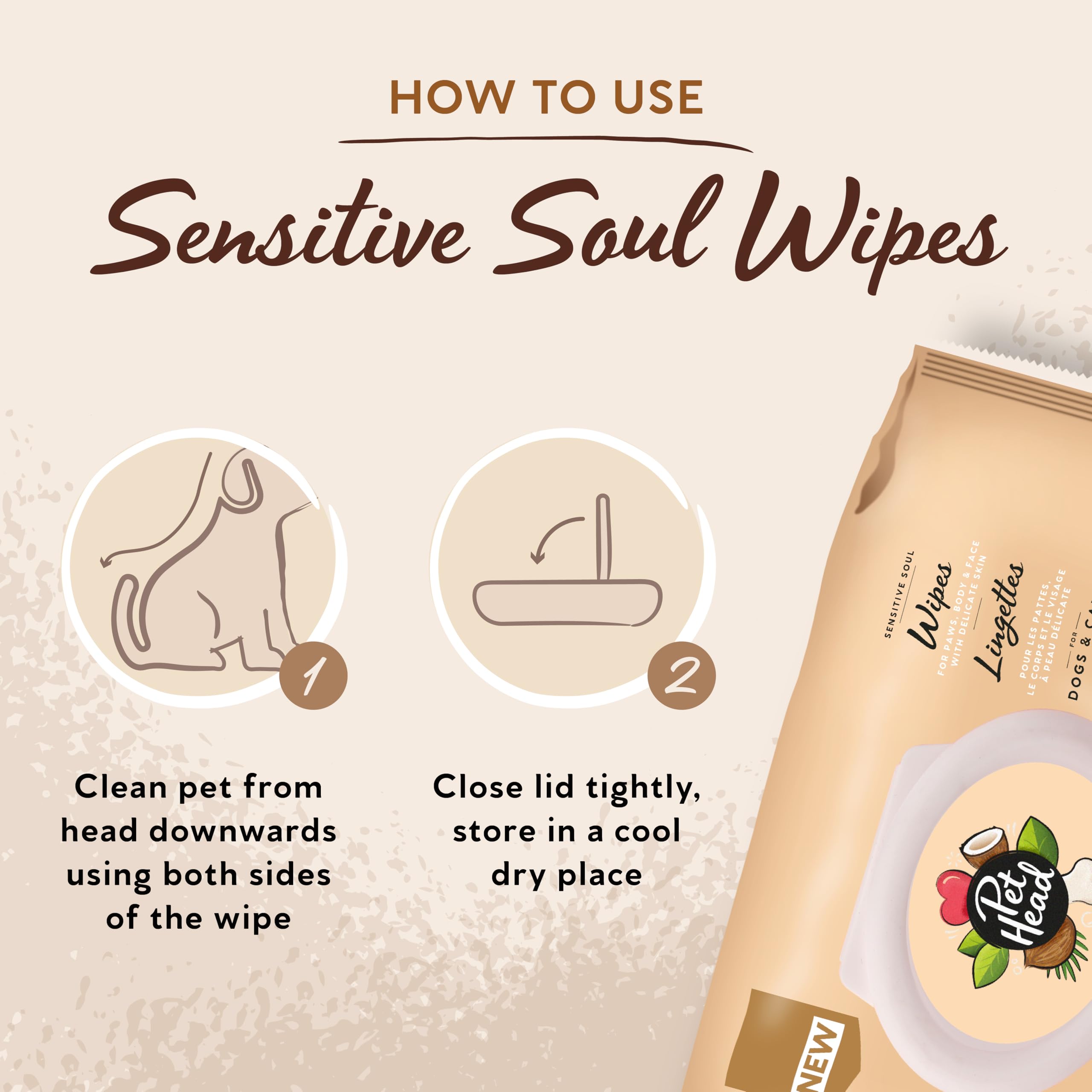 Pet Head Sensitive Soul – huile de marula pour hydratation légère.