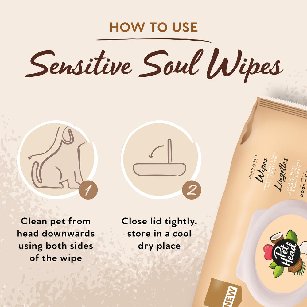 Pet Head Sensitive Soul – huile de marula pour hydratation légère.