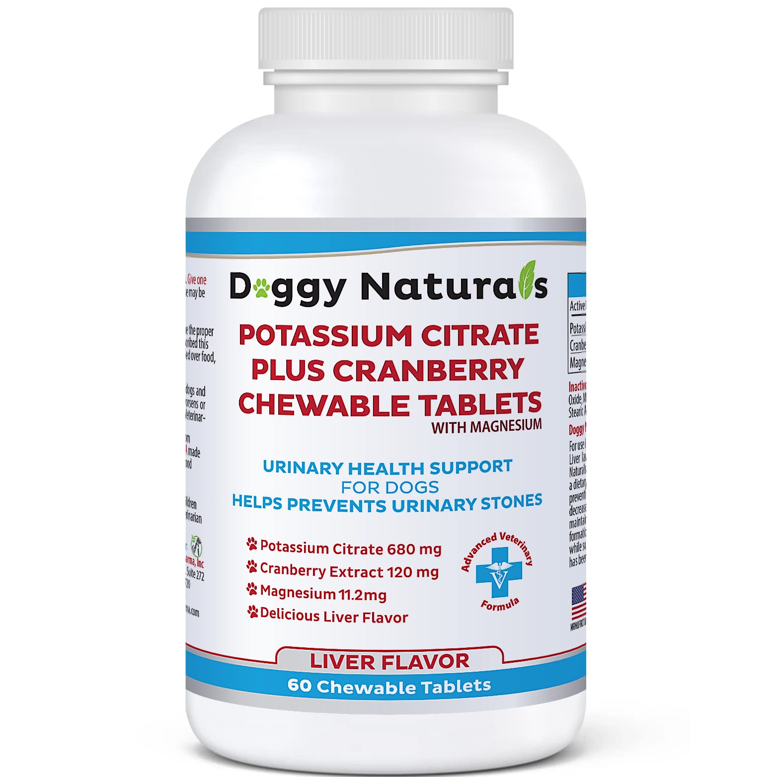 Pet Health Pharma Potassium Citrate Cranberry – flacon, soutien urinaire potentiel
