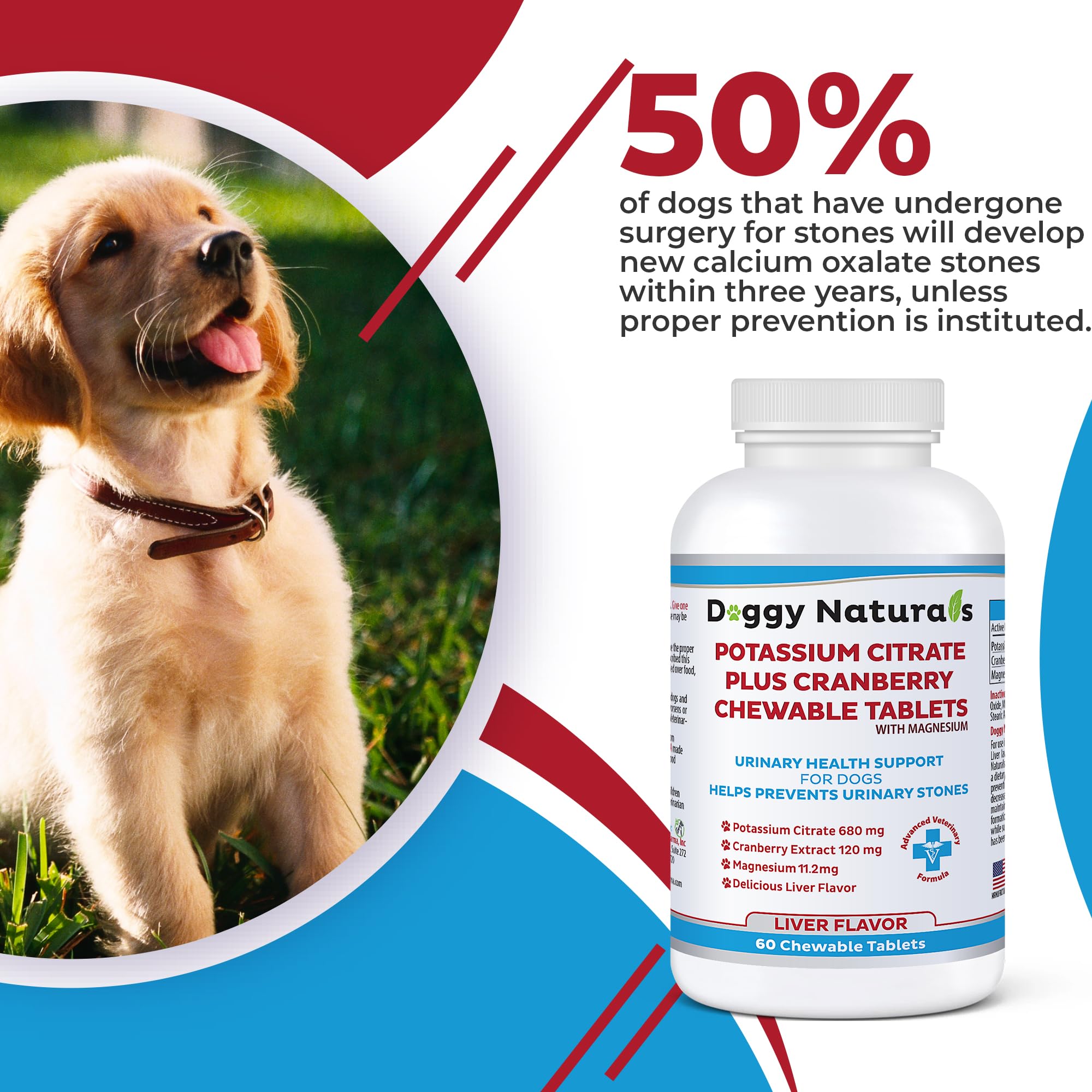 Pet Health Pharma Potassium Citrate Cranberry – emballage 60 comprimés pratique